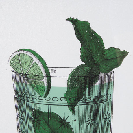Vintage Cocktails-Mojito by Gwen Aspell Hand Embelished Textured Framed Art Print Matted under Glass from Mercana - Luna Furniture