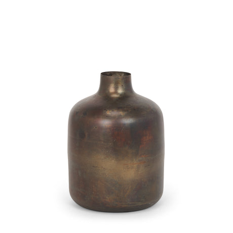 Daya Medium Antiqued Gold Metal Vase from Mercana - Luna Furniture