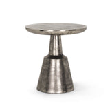 Bobbi Textured Polished Nickel Cast Aluminum Metal Accent Table from Mercana - Luna Furniture