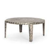 Randy Silver Nickel Cast Aluminum Metal Coffee Table from Mercana - Luna Furniture