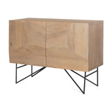 Darwin Light Brown Wooden 2 Door w/ 2 Shelves Accent Cabinet from Mercana - Luna Furniture