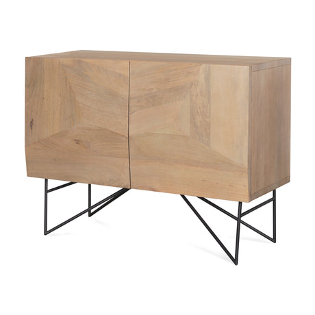 Darwin Light Brown Wooden 2 Door w/ 2 Shelves Accent Cabinet from Mercana - Luna Furniture