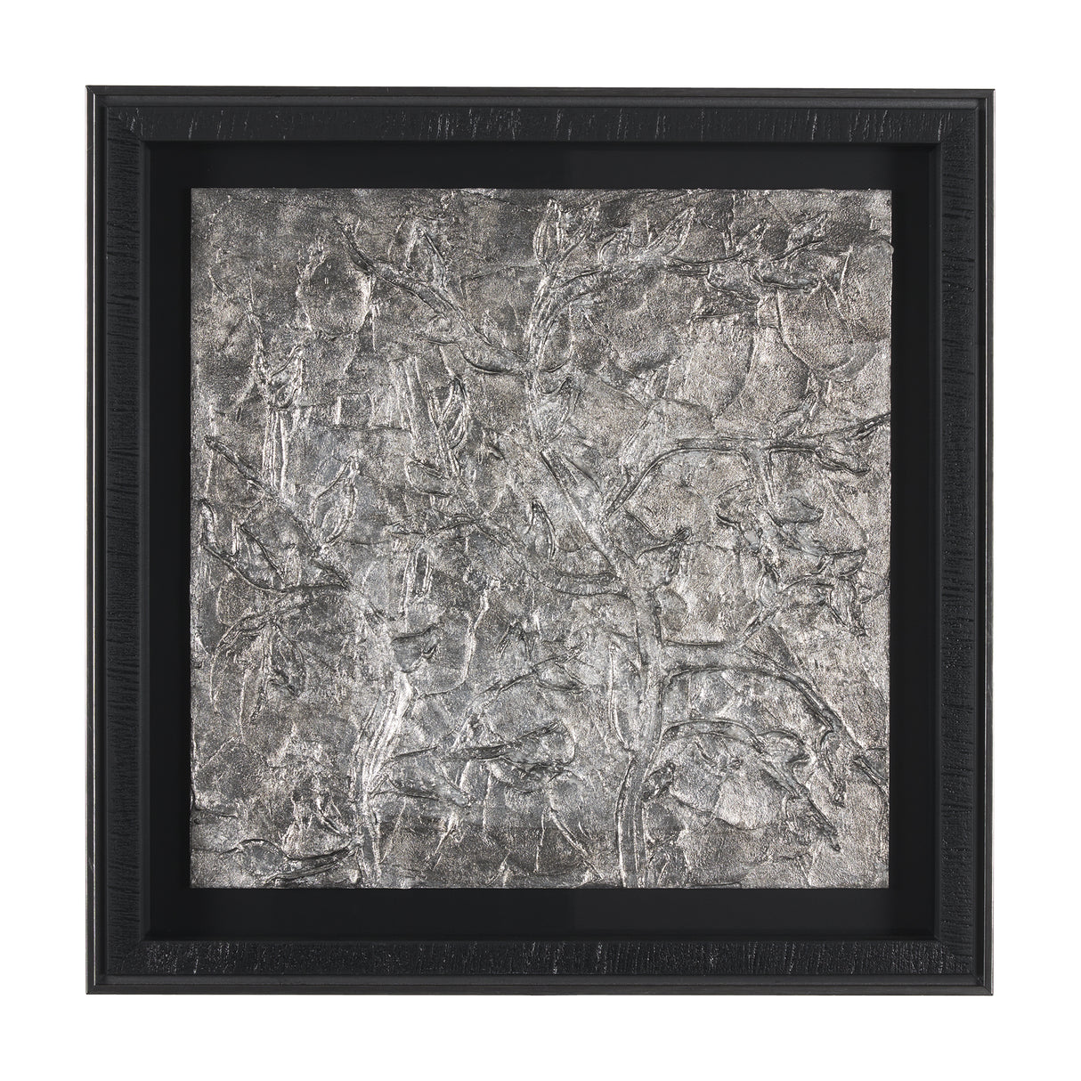 Pewter Leaves I by Morgan McLaren a Framed Art Print Matted under Glass from Mercana - Luna Furniture