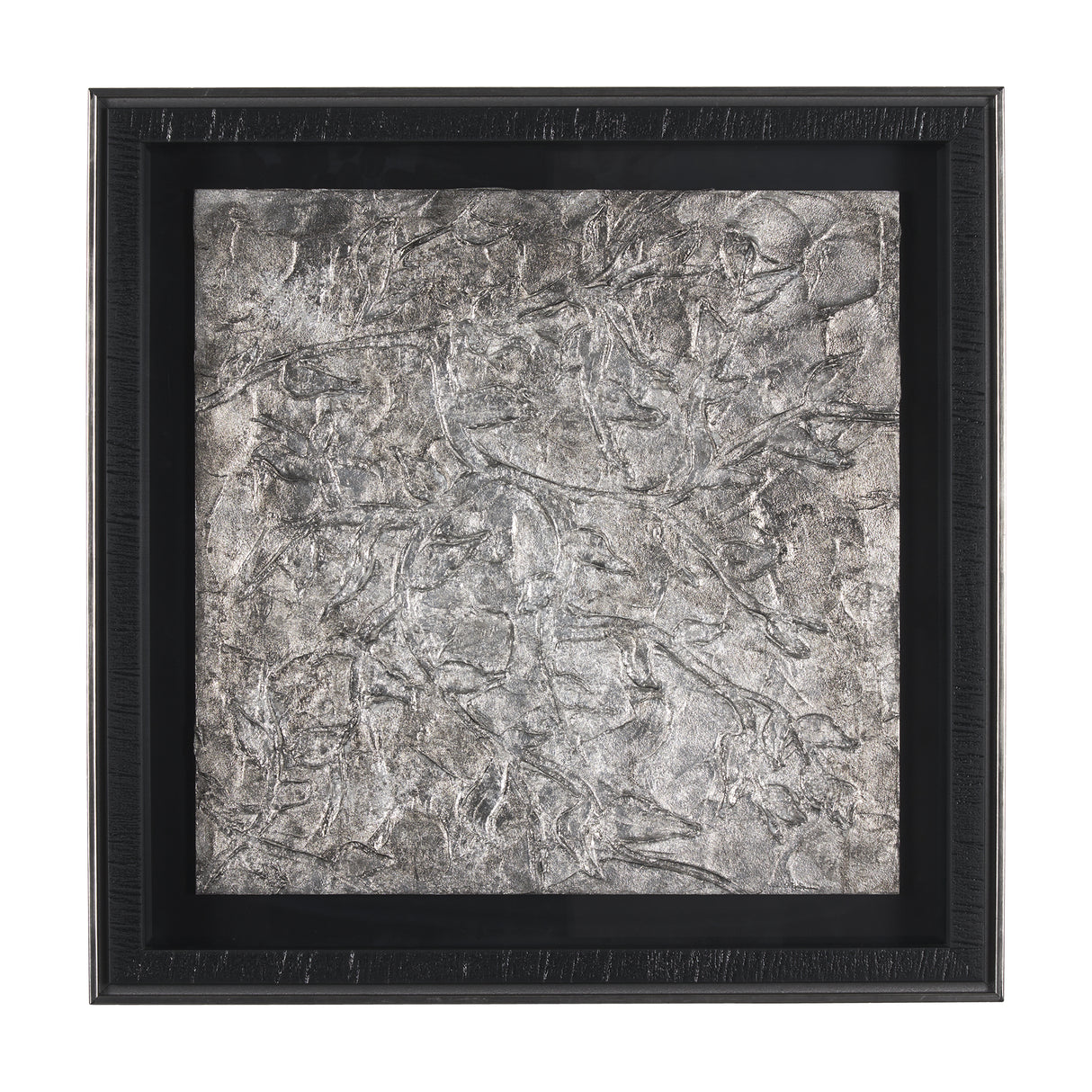 Pewter Leaves II by Morgan McLaren a Framed Art Print Matted under Glass from Mercana - Luna Furniture