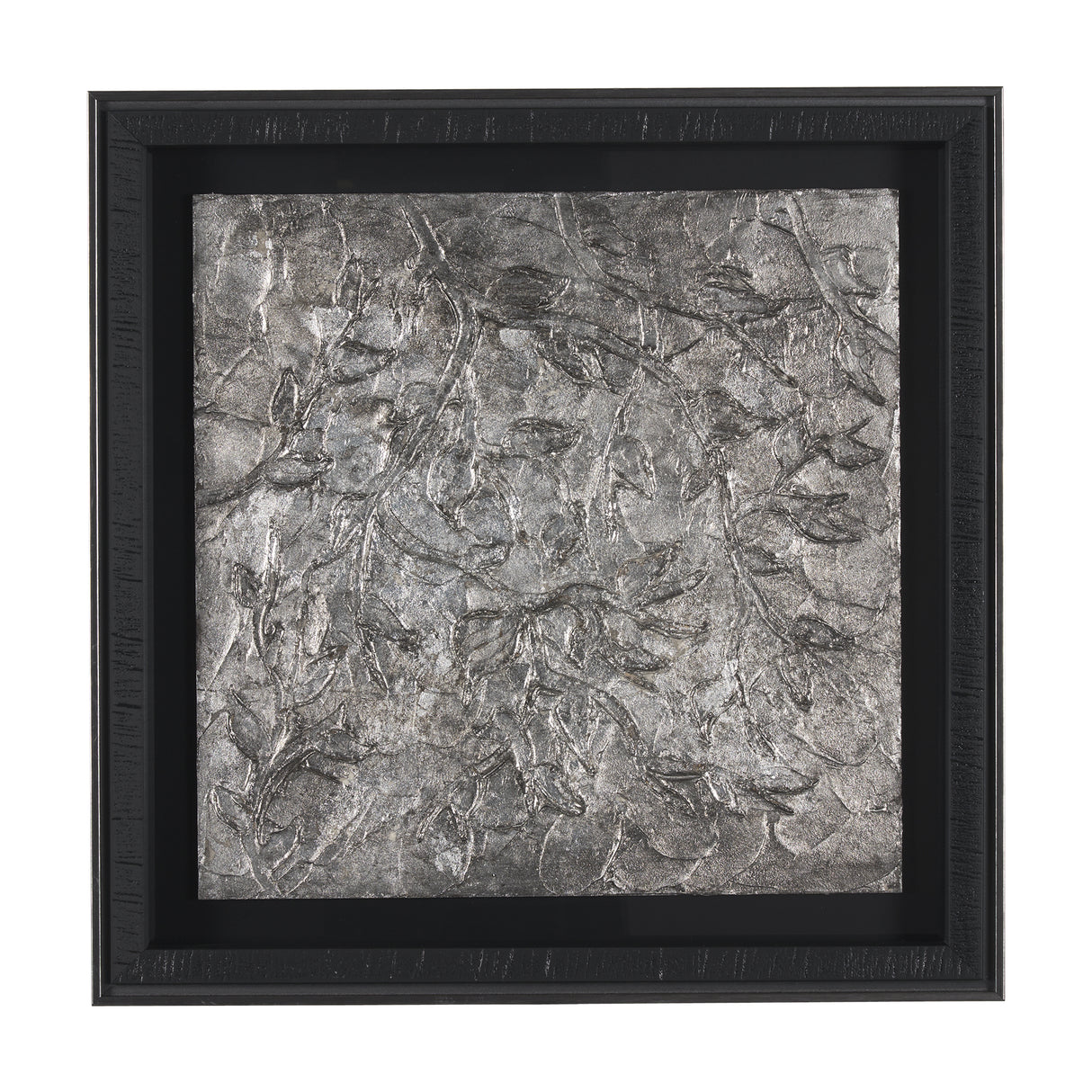 Pewter Leaves IV by Morgan McLaren a Framed Art Print Matted under Glass from Mercana - Luna Furniture