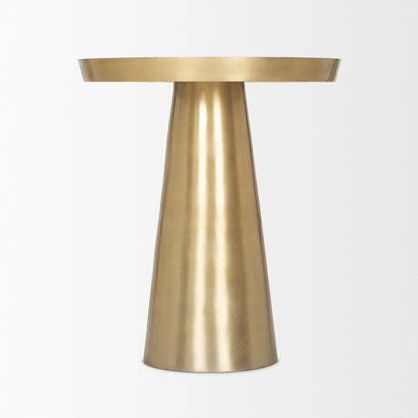 Roland Satin Brass Cast Aluminum Metal Accent Table from Mercana - Luna Furniture