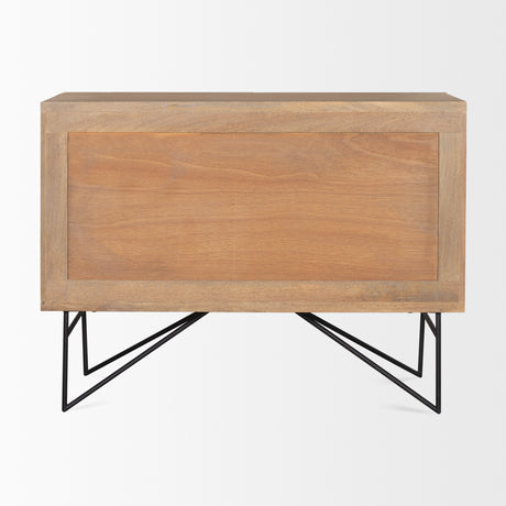 Darwin Light Brown Wooden 2 Door w/ 2 Shelves Accent Cabinet from Mercana - Luna Furniture