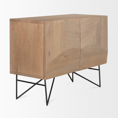 Darwin Light Brown Wooden 2 Door w/ 2 Shelves Accent Cabinet from Mercana - Luna Furniture