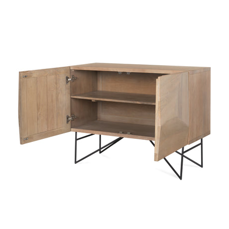 Darwin Light Brown Wooden 2 Door w/ 2 Shelves Accent Cabinet from Mercana - Luna Furniture