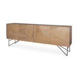 Darwin Light Brown Wooden 4 Door w/ 2 Shelves Sideboard from Mercana - Luna Furniture