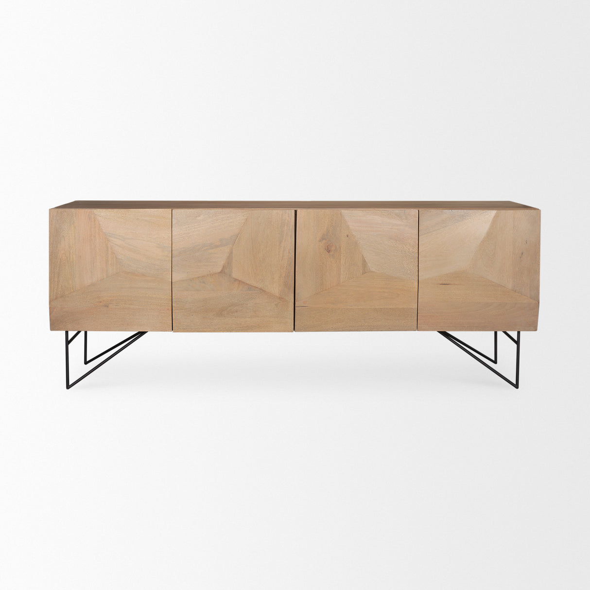 Darwin Light Brown Wooden 4 Door w/ 2 Shelves Sideboard from Mercana - Luna Furniture