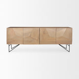 Darwin Light Brown Wooden 4 Door w/ 2 Shelves Sideboard from Mercana - Luna Furniture