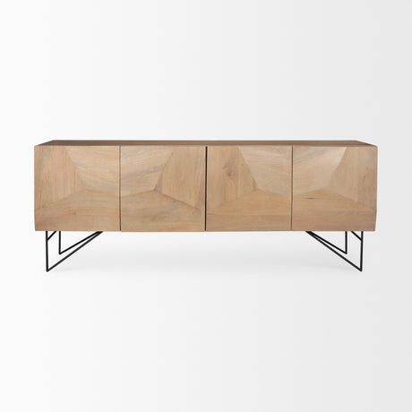 Darwin Light Brown Wooden 4 Door w/ 2 Shelves Sideboard from Mercana - Luna Furniture