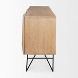 Darwin Light Brown Wooden 4 Door w/ 2 Shelves Sideboard from Mercana - Luna Furniture