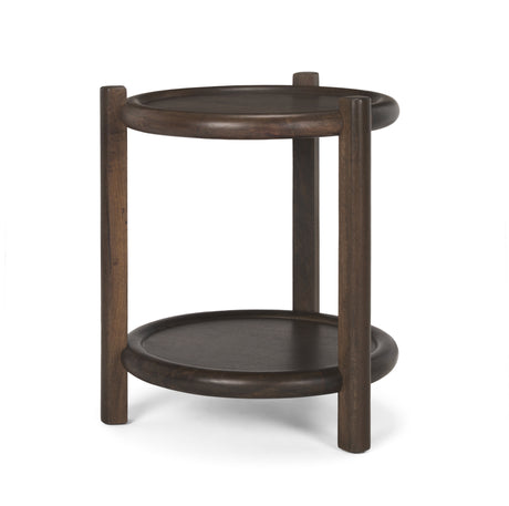 Romi Dark Brown Wood w/ Bottom Shelf Round Accent Table from Mercana - Luna Furniture