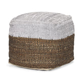 Samiya Jute w/ White Cotton Pouf from Mercana - Luna Furniture
