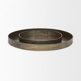 Varun Round Antiqued Brass Metal Tray (Set of 2) from Mercana - Luna Furniture