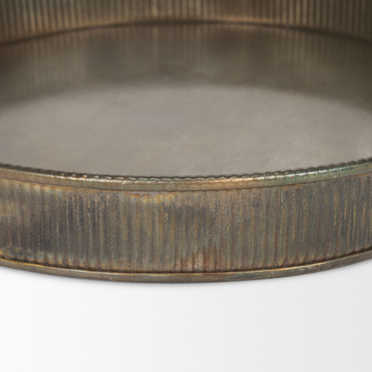 Varun Round Antiqued Brass Metal Tray (Set of 2) from Mercana - Luna Furniture