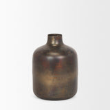 Daya Medium Antiqued Gold Metal Vase from Mercana - Luna Furniture