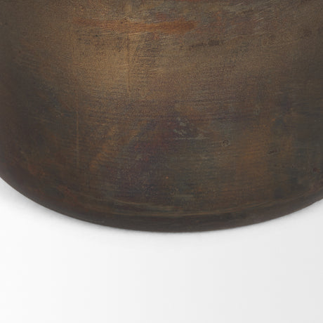 Daya Medium Antiqued Gold Metal Vase from Mercana - Luna Furniture