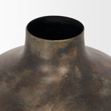 Daya Short Antiqued Gold Metal Vase from Mercana - Luna Furniture