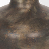 Daya Short Antiqued Gold Metal Vase from Mercana - Luna Furniture