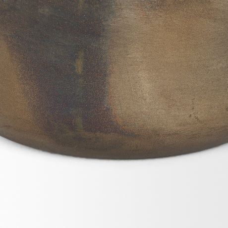 Daya Short Antiqued Gold Metal Vase from Mercana - Luna Furniture