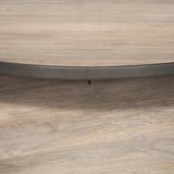 Clapp Round Light Brown W/ White Wash Wood and Silver Metal Nesting Coffee Tables (Set of 2) from Mercana - Luna Furniture