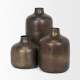Daya Medium Antiqued Gold Metal Vase from Mercana - Luna Furniture