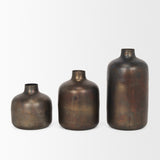 Daya Medium Antiqued Gold Metal Vase from Mercana - Luna Furniture