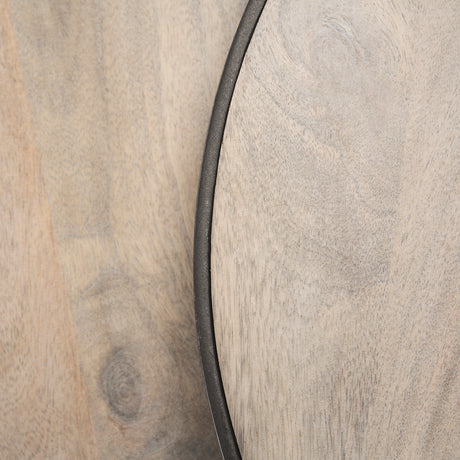 Clapp Round Light Brown W/ White Wash Wood and Silver Metal Nesting Accent Tables (Set of 2) from Mercana - Luna Furniture