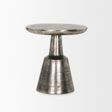Bobbi Textured Polished Nickel Cast Aluminum Metal Accent Table from Mercana - Luna Furniture