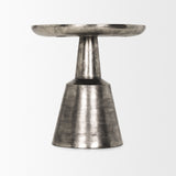 Bobbi Textured Polished Nickel Cast Aluminum Metal Accent Table from Mercana - Luna Furniture