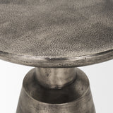 Bobbi Textured Polished Nickel Cast Aluminum Metal Accent Table from Mercana - Luna Furniture