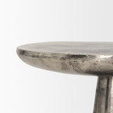 Bobbi Textured Polished Nickel Cast Aluminum Metal Accent Table from Mercana - Luna Furniture
