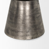 Bobbi Textured Polished Nickel Cast Aluminum Metal Accent Table from Mercana - Luna Furniture