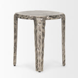 Randy Textured Silver Nickel Cast Aluminum Metal Accent Table from Mercana - Luna Furniture