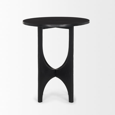 Sobi Textured Matte Black Round Metal Accent Table from Mercana - Luna Furniture