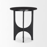 Sobi Textured Matte Black Round Metal Accent Table from Mercana - Luna Furniture
