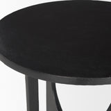 Sobi Textured Matte Black Round Metal Accent Table from Mercana - Luna Furniture