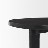 Sobi Textured Matte Black Round Metal Accent Table from Mercana - Luna Furniture