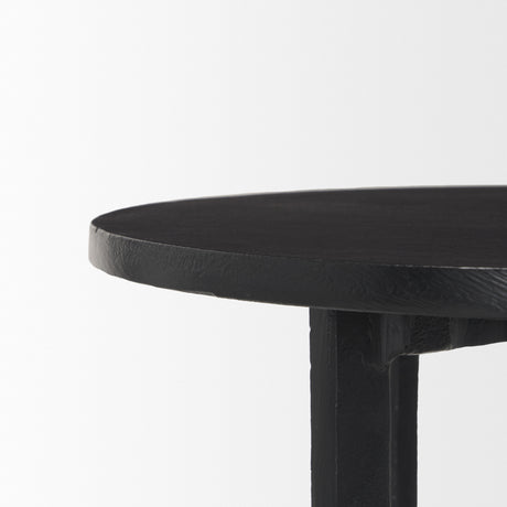 Sobi Textured Matte Black Round Metal Accent Table from Mercana - Luna Furniture