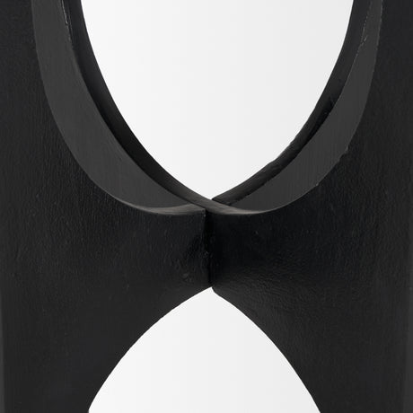 Sobi Textured Matte Black Round Metal Accent Table from Mercana - Luna Furniture