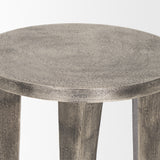 Maggie Textured Silver Nickel Cast Aluminum Metal Accent Table from Mercana - Luna Furniture