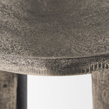 Maggie Textured Silver Nickel Cast Aluminum Metal Accent Table from Mercana - Luna Furniture