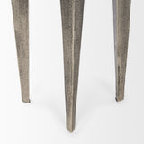 Maggie Textured Silver Nickel Cast Aluminum Metal Accent Table from Mercana - Luna Furniture