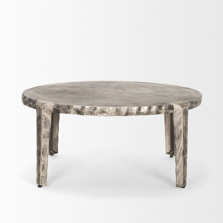 Randy Silver Nickel Cast Aluminum Metal Coffee Table from Mercana - Luna Furniture