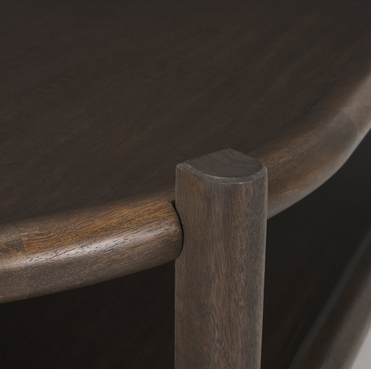 Romi Dark Brown Wood w/ Bottom Shelf Oval Coffee Table from Mercana - Luna Furniture