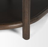 Romi Dark Brown Wood w/ Bottom Shelf Oval Coffee Table from Mercana - Luna Furniture