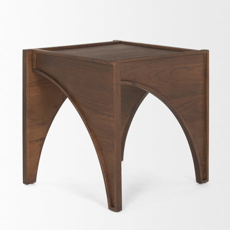 Laraya Medium Brown Wood w/ Arches End Table from Mercana - Luna Furniture